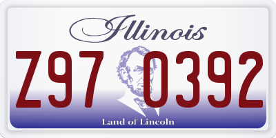 IL license plate Z970392