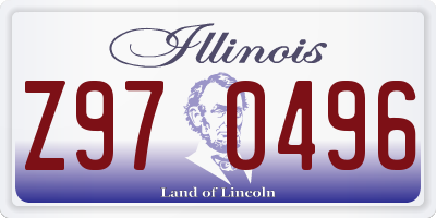 IL license plate Z970496