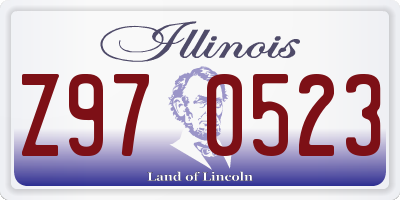 IL license plate Z970523