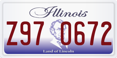 IL license plate Z970672