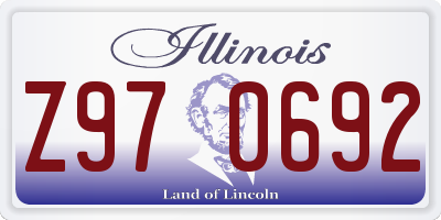 IL license plate Z970692