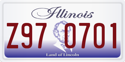 IL license plate Z970701
