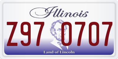 IL license plate Z970707