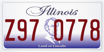 IL license plate Z970778