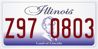 IL license plate Z970803