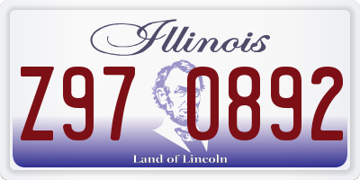 IL license plate Z970892