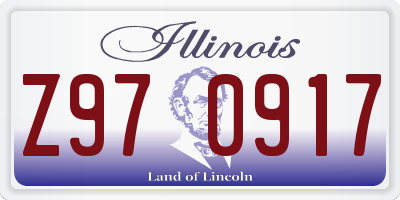 IL license plate Z970917