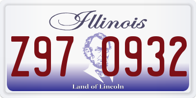 IL license plate Z970932