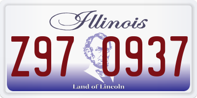 IL license plate Z970937
