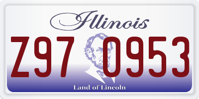 IL license plate Z970953
