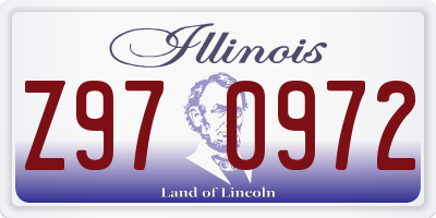 IL license plate Z970972