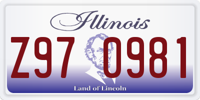 IL license plate Z970981