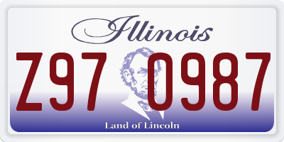 IL license plate Z970987