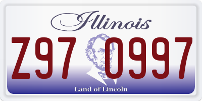 IL license plate Z970997