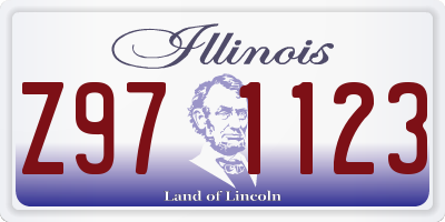 IL license plate Z971123