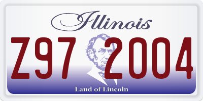 IL license plate Z972004