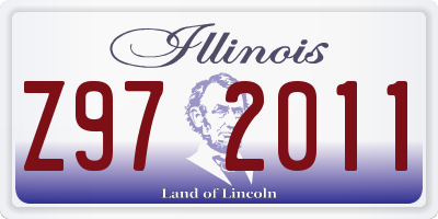 IL license plate Z972011