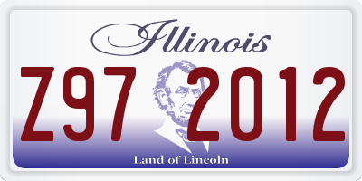 IL license plate Z972012