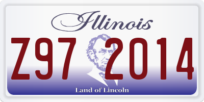 IL license plate Z972014