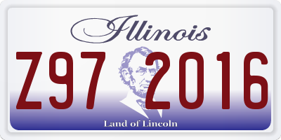 IL license plate Z972016