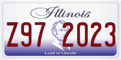 IL license plate Z972023