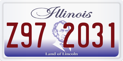 IL license plate Z972031