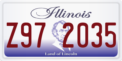 IL license plate Z972035