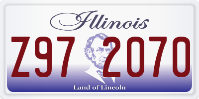 IL license plate Z972070