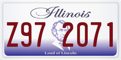IL license plate Z972071