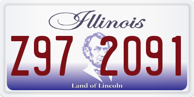 IL license plate Z972091