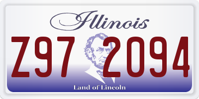 IL license plate Z972094