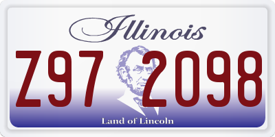 IL license plate Z972098