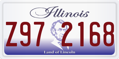 IL license plate Z972168