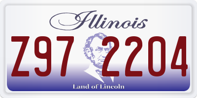 IL license plate Z972204