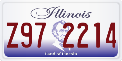 IL license plate Z972214