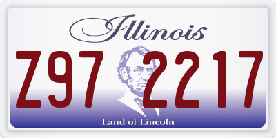 IL license plate Z972217