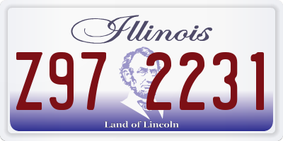 IL license plate Z972231