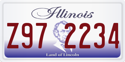 IL license plate Z972234