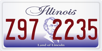 IL license plate Z972235