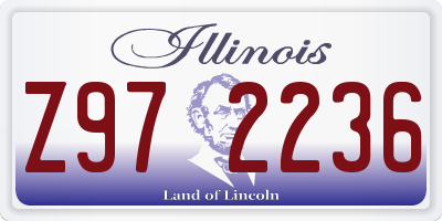 IL license plate Z972236