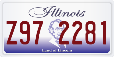 IL license plate Z972281