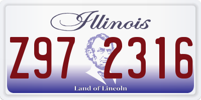 IL license plate Z972316