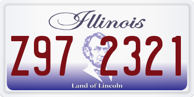 IL license plate Z972321