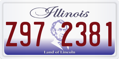 IL license plate Z972381
