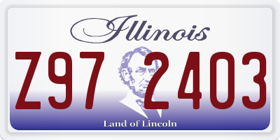 IL license plate Z972403