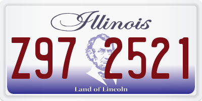 IL license plate Z972521