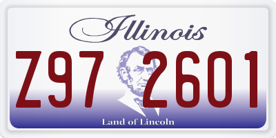 IL license plate Z972601