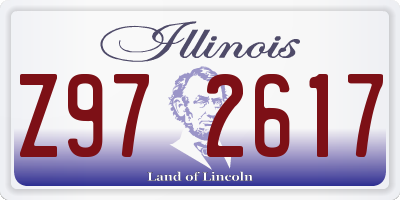 IL license plate Z972617