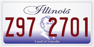 IL license plate Z972701