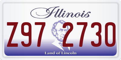IL license plate Z972730